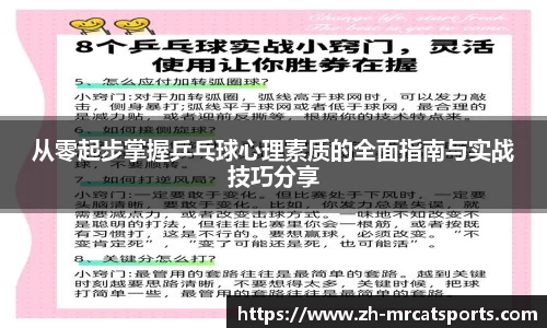 从零起步掌握乒乓球心理素质的全面指南与实战技巧分享